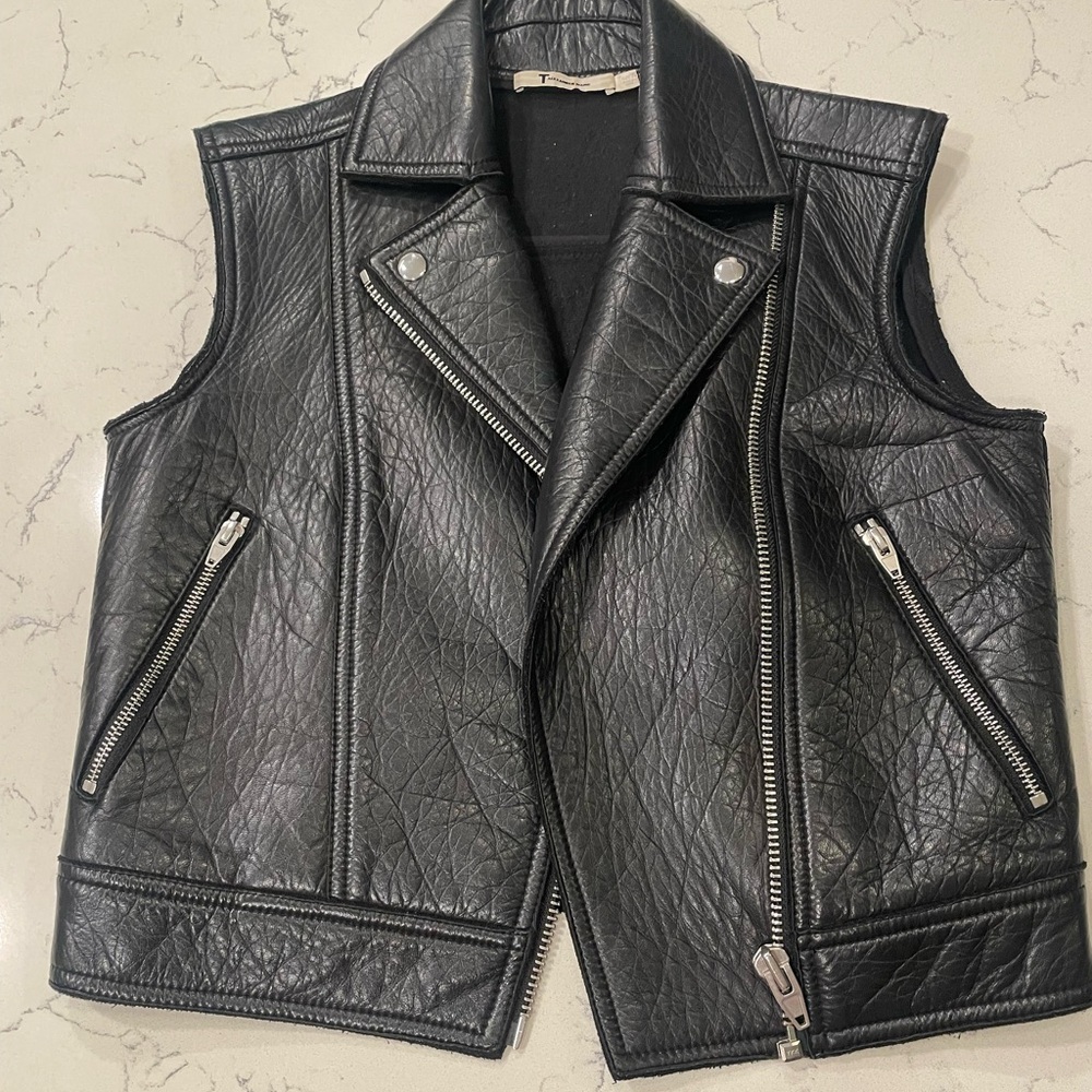 %100 Authentic Alexander Wang Black Leather Vest